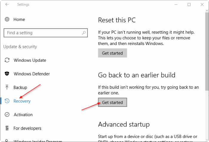 uninstall Windows 10 Anniversary Update pic1