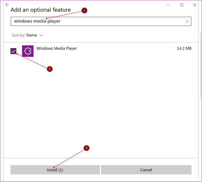 uninstall Windows Media Player in Windows 10 pic6