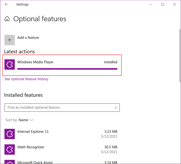 uninstall Windows Media Player in Windows 10 pic8