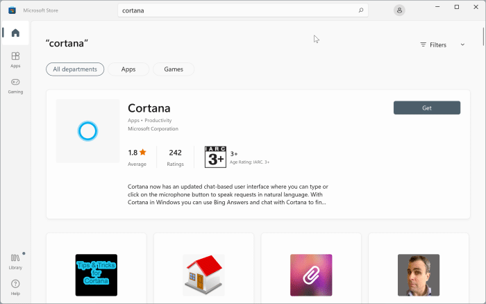 uninstall and remove Cortana from Windows 11 pic3