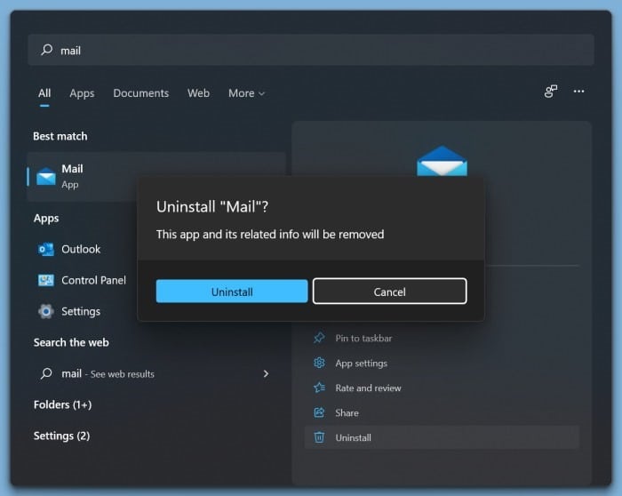 uninstall apps in Windows 11 pic4