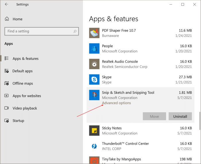 uninstall or reinstall snipping tool and snip and sketch Windows 10 pic2