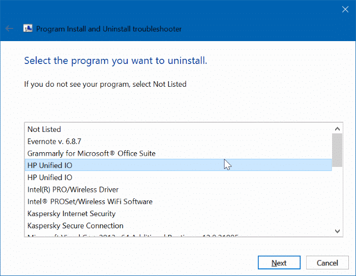 uninstall programs that won't uninstall in Windows 10 pic1