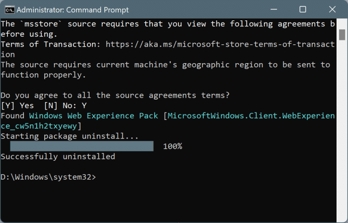 uninstall & remove widgets from Windows 11 pic3