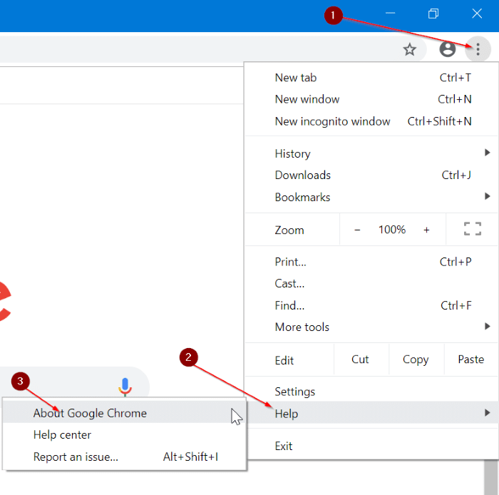 update Google Chrome in Windows 10 pic1