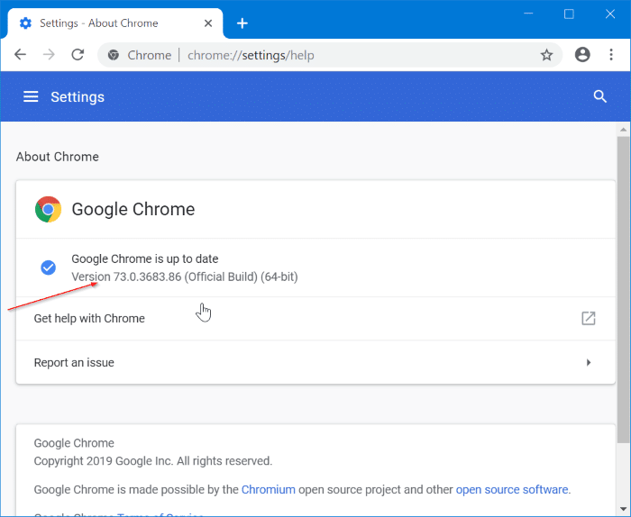 update Google Chrome in Windows 10 pic2