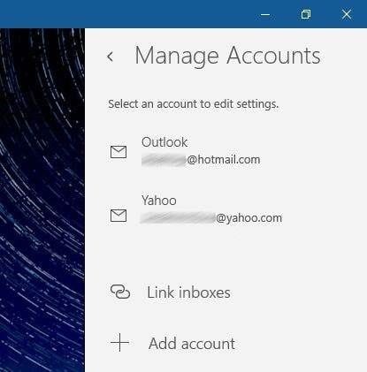 update email account password Windows 10 mail pic1