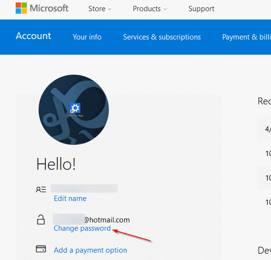 update email password in Windows 10 mail app step5