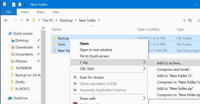 use 7zip to encrypt files and folders in Windows 10 pic1