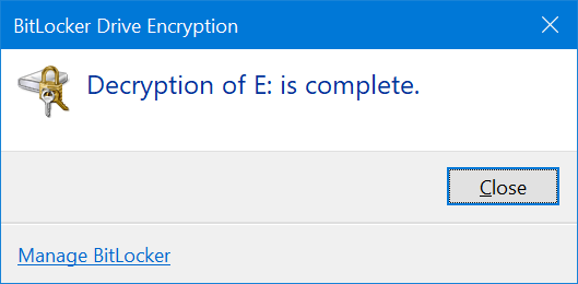 use BitLocker To password protect USB drives in Windows 10 pic11