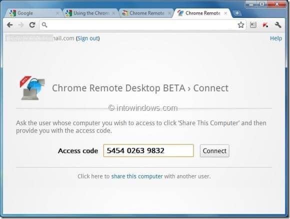 use chrome browser to access a computer step2