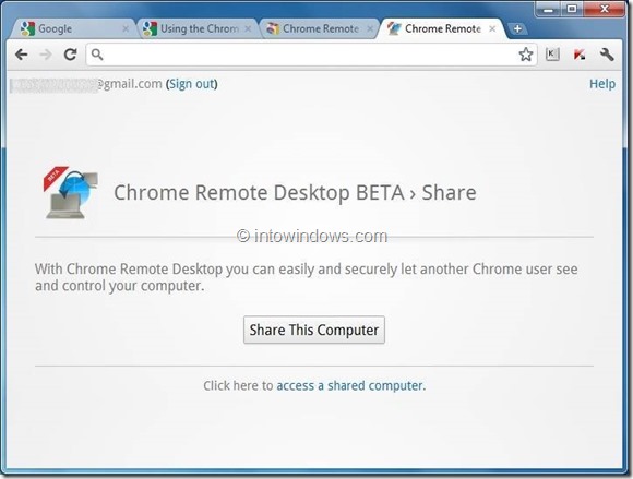 use chrome remote desktop step6