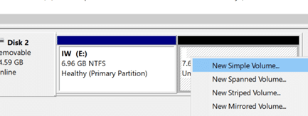 use disk management to partition USB on Windows 10 pic10
