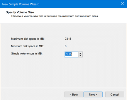 use disk management to partition USB on Windows 10 pic11