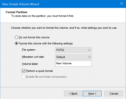 use disk management to partition USB on Windows 10 pic13