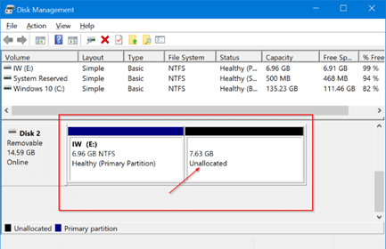 use disk management to partition USB on Windows 10 pic9
