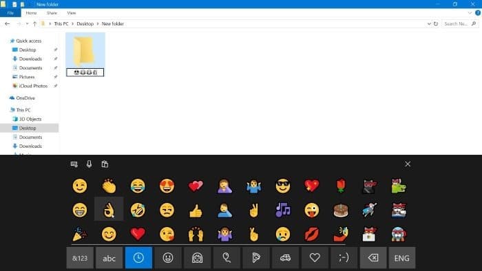 use emojis infile and folder names in Windows 10 pic1