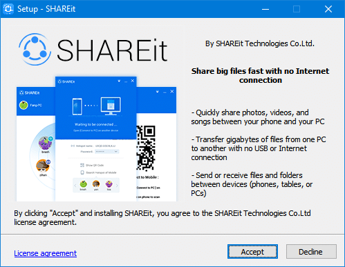 use shareit to transfer files between two PCs pic1