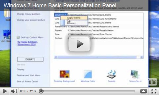 Download Personalization Panel For Windows 7 Starter And Home Basic Editions