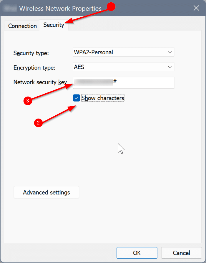 view saved wifi password in Windows 11 pic5