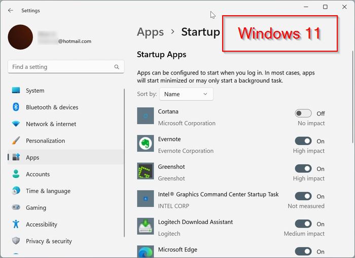 view startup programs in Windows 11