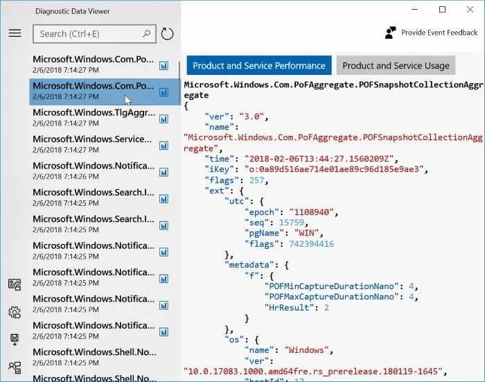 view the data Windows 10 sending to Microsoft pic02