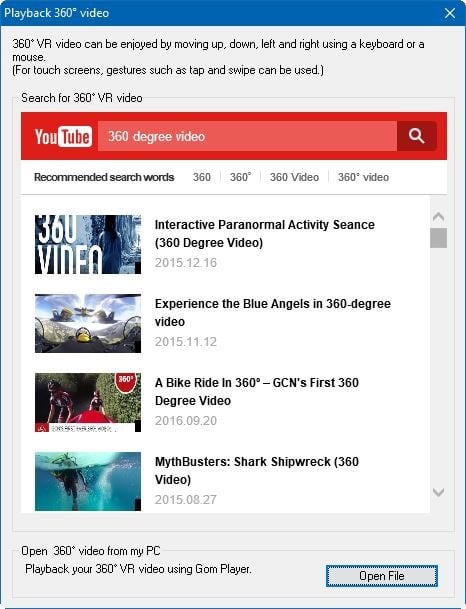 watch 360 degree video on Windows 10 pic1