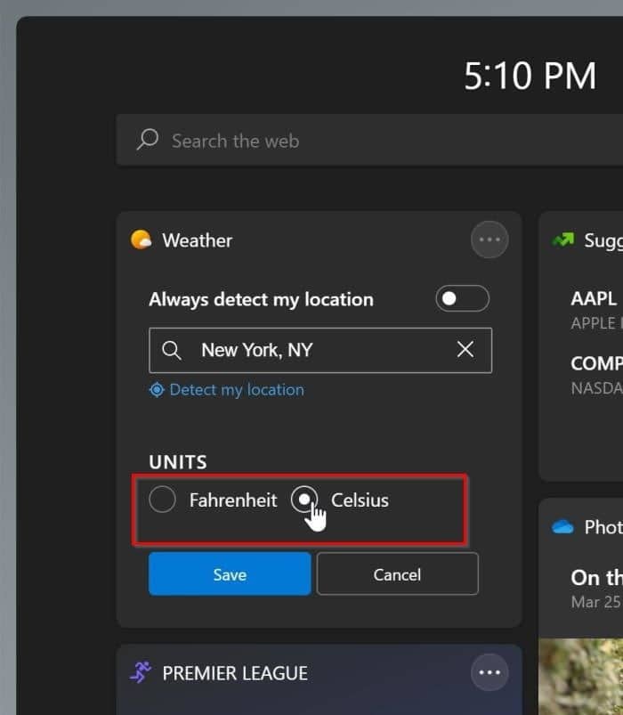 weather widget not showing weather in Windows 11 pic3