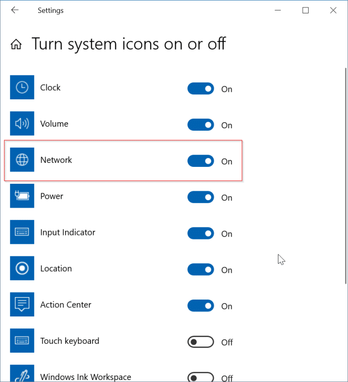 wifi icon missing from Windows 10 taskbar pic3