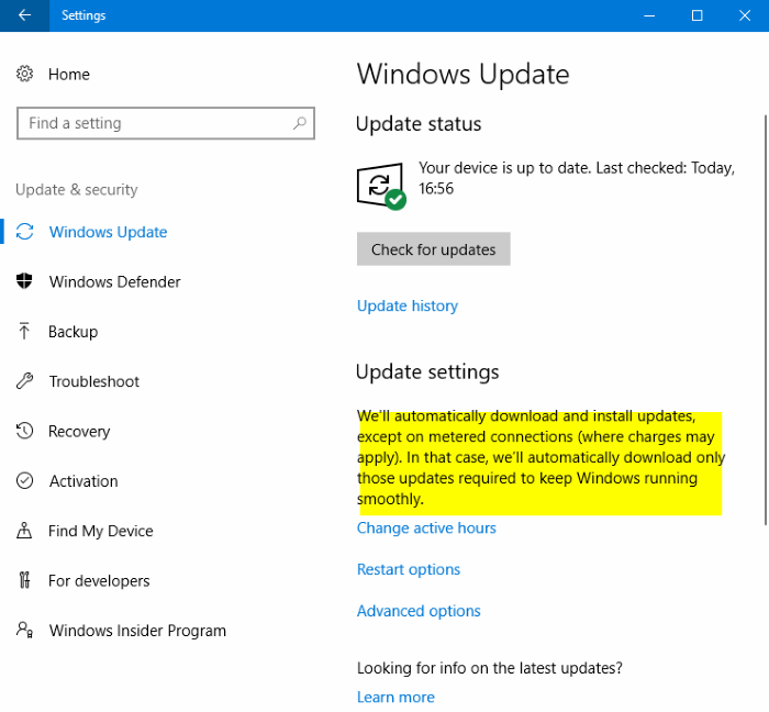 windows 10 downloading updates on metered connections