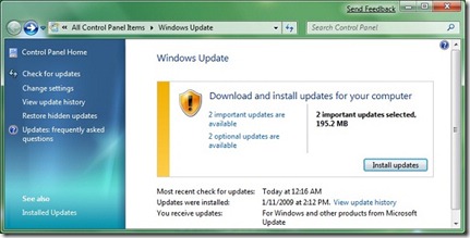 Windows 7 update