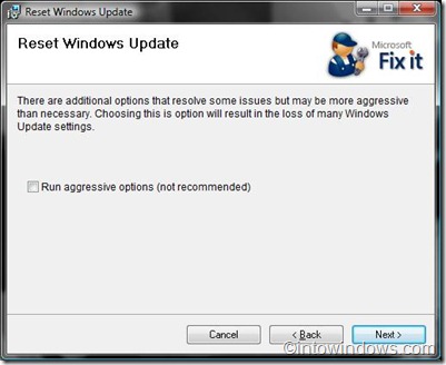 Windows update fix it tool from Microsoft
