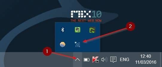 wireless icon missing from taskbar in Windows 10 step1