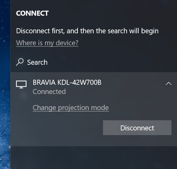 wirelessly connect Windows 10 laptop to TV pic3